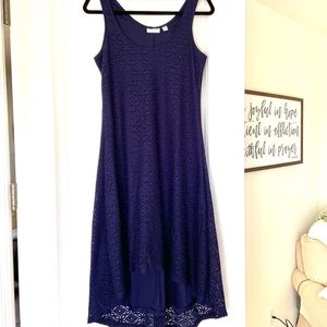 Lace navy dress